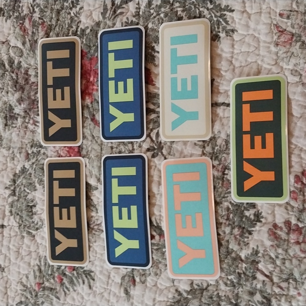 7 Yeti stickers/decals. New.